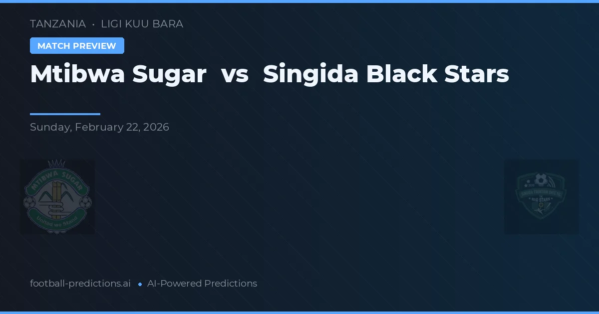 Mtibwa Sugar vs Singida Black Stars — pronóstico y previa del partido