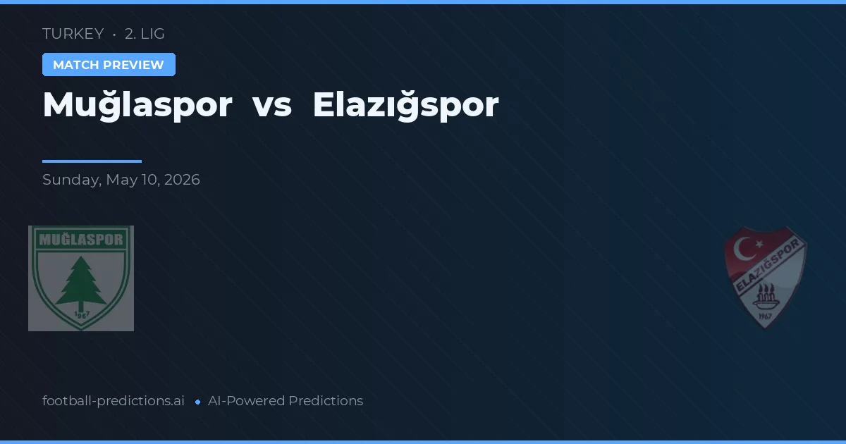 Muğlaspor vs Elazığspor — pronóstico y previa del partido