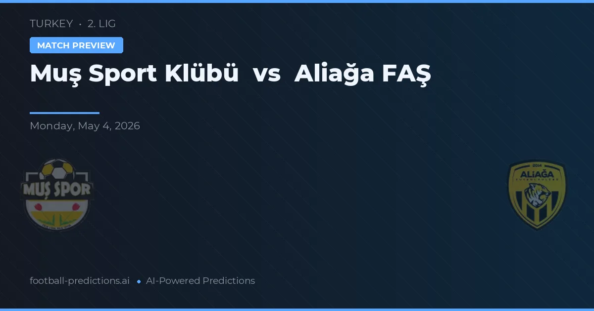 Muş Sport Klübü vs Aliağa FAS — pronóstico y previa del partido
