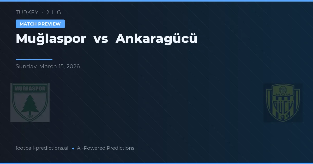 Muğlaspor vs Ankaragücü — pronóstico y previa del partido