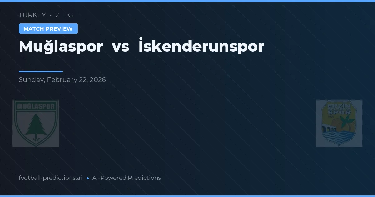Muğlaspor vs İskenderunspor — pronóstico y previa del partido