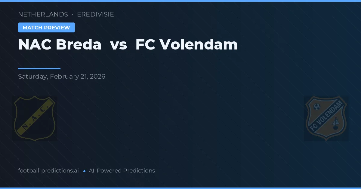 NAC Breda vs FC Volendam — pronóstico y previa del partido