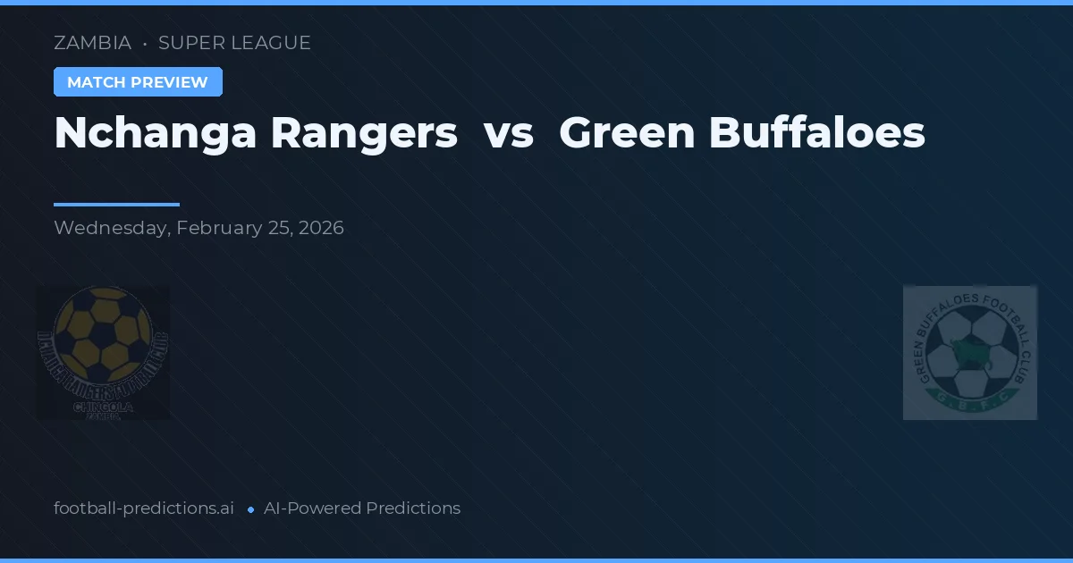 Rangers de Nchanga vs Búfalos Verdes — pronóstico y previa del partido