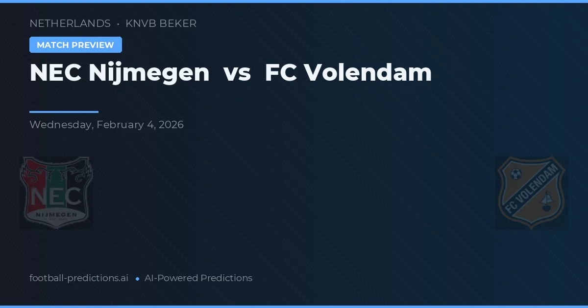 NEC Nijmegen vs FC Volendam — pronóstico y previa del partido