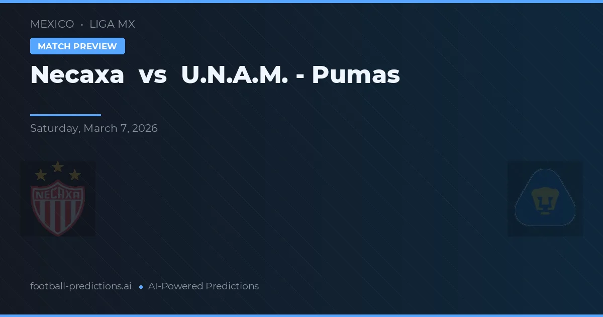 Necaxa vs U.N.A.M. - Pumas — pronóstico y previa del partido