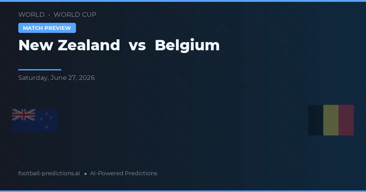 Nueva Zelanda vs Bélgica — pronóstico y previa del partido