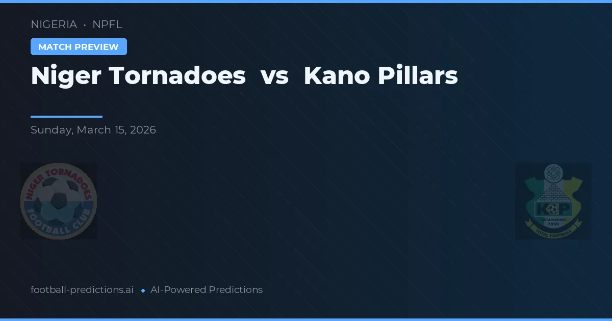 Niger Tornadoes vs Kano Pillars — pronóstico y previa del partido