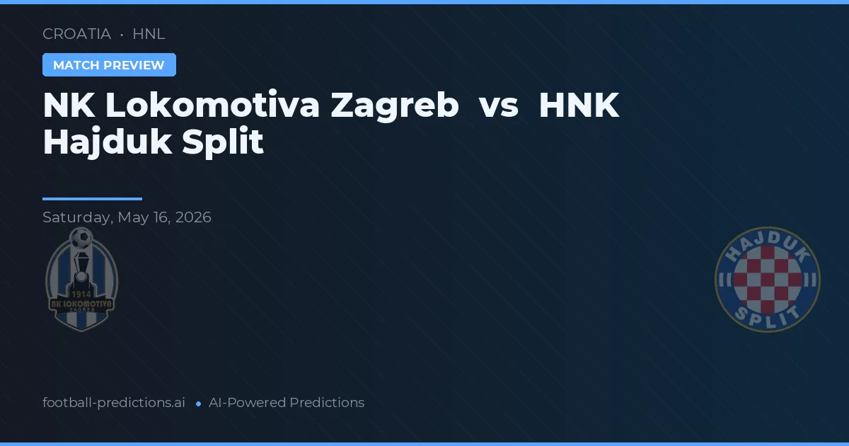 NK Lokomotiva Zagreb vs HNK Hajduk Split — pronóstico y previa del partido