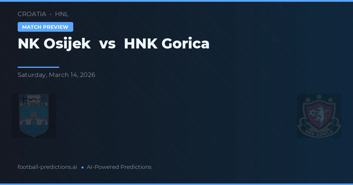 NK Osijek vs HNK Gora — pronóstico y previa del partido