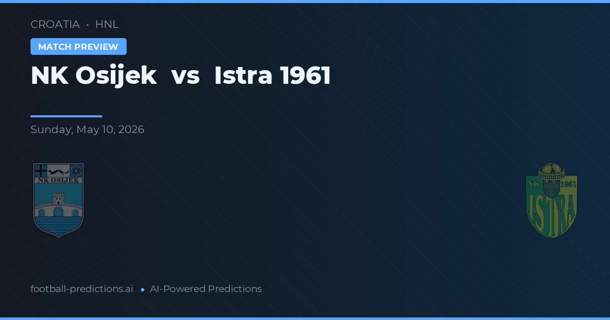 NK Osijek vs Istra 1961 — pronóstico y previa del partido