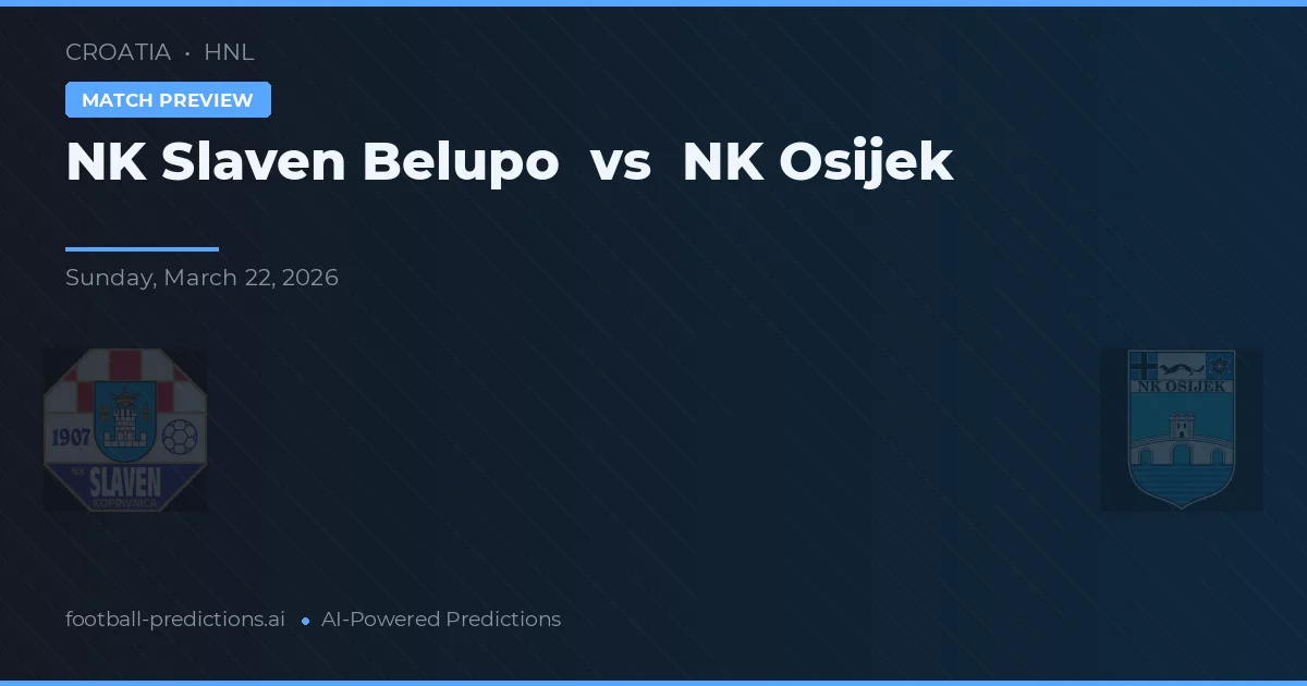 NK Slaven Belupo vs NK Osijek — pronóstico y previa del partido