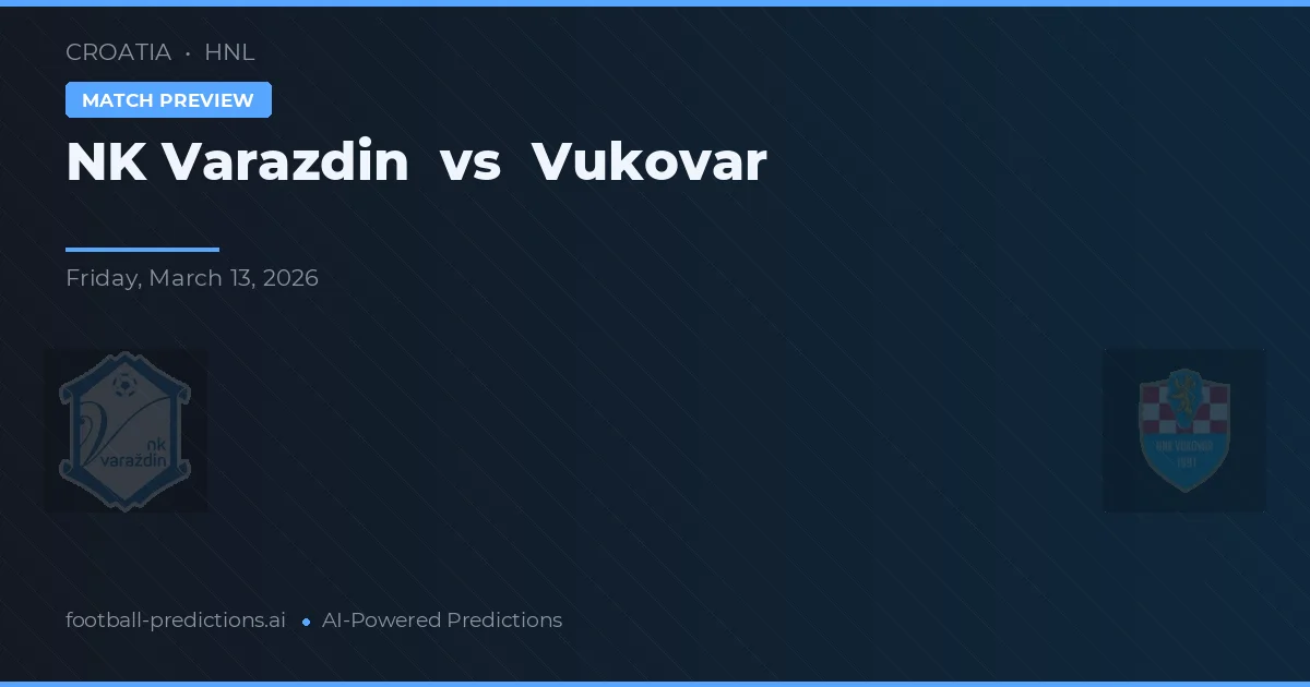 NK Varaždin vs Vukovar — pronóstico y previa del partido