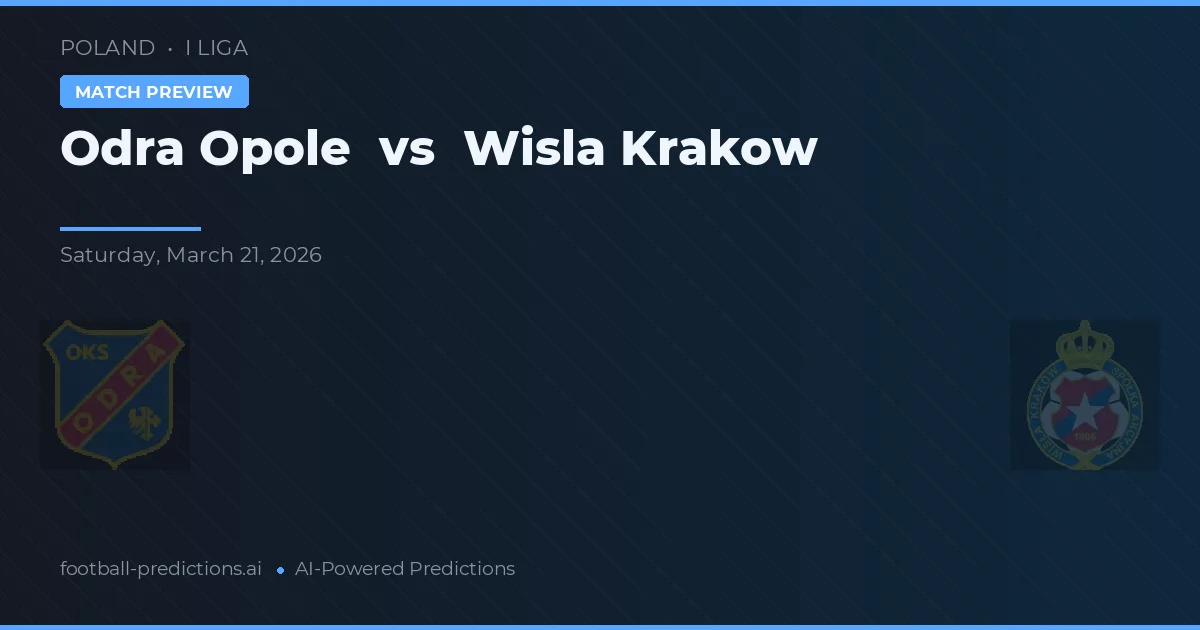 Odra Opole vs Wisła Kraków — pronóstico y previa del partido