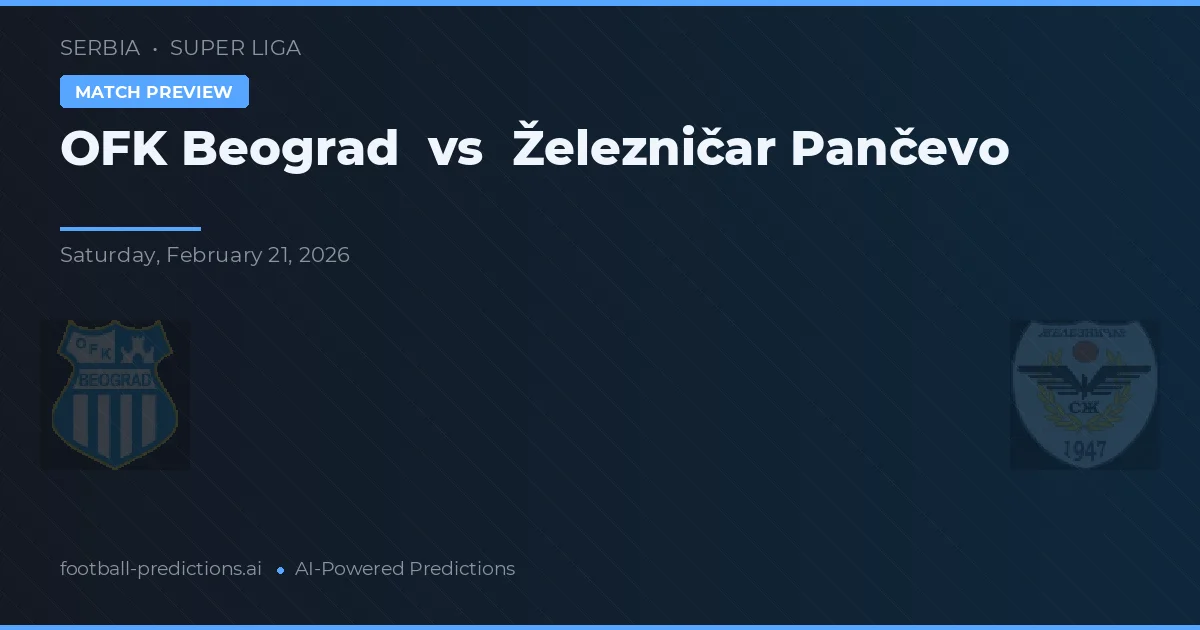 OFK Belgrado vs Železničar Pančevo — pronóstico y previa del partido