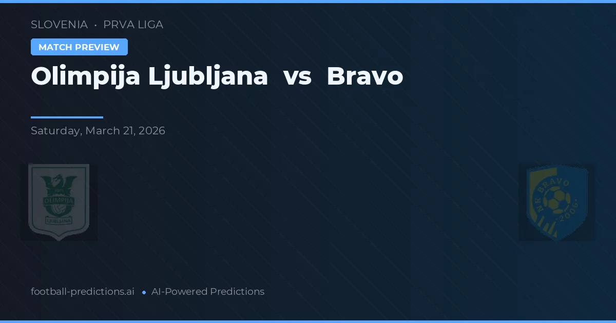 Olimpija Ljubljana vs Bravo — pronóstico y previa del partido