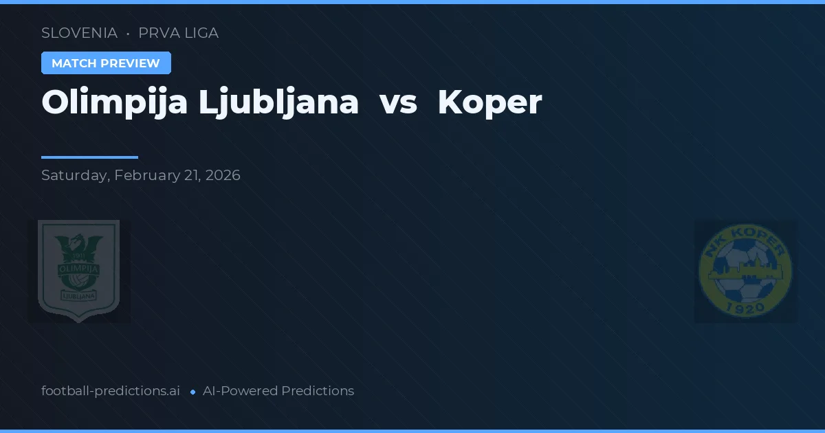 Olimpija Ljubljana vs Koper — pronóstico y previa del partido