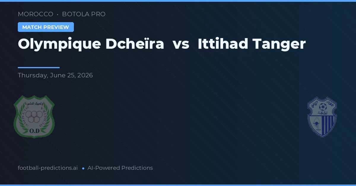 Olympique Dcheïra vs Ittihad Tanger — pronóstico y previa del partido