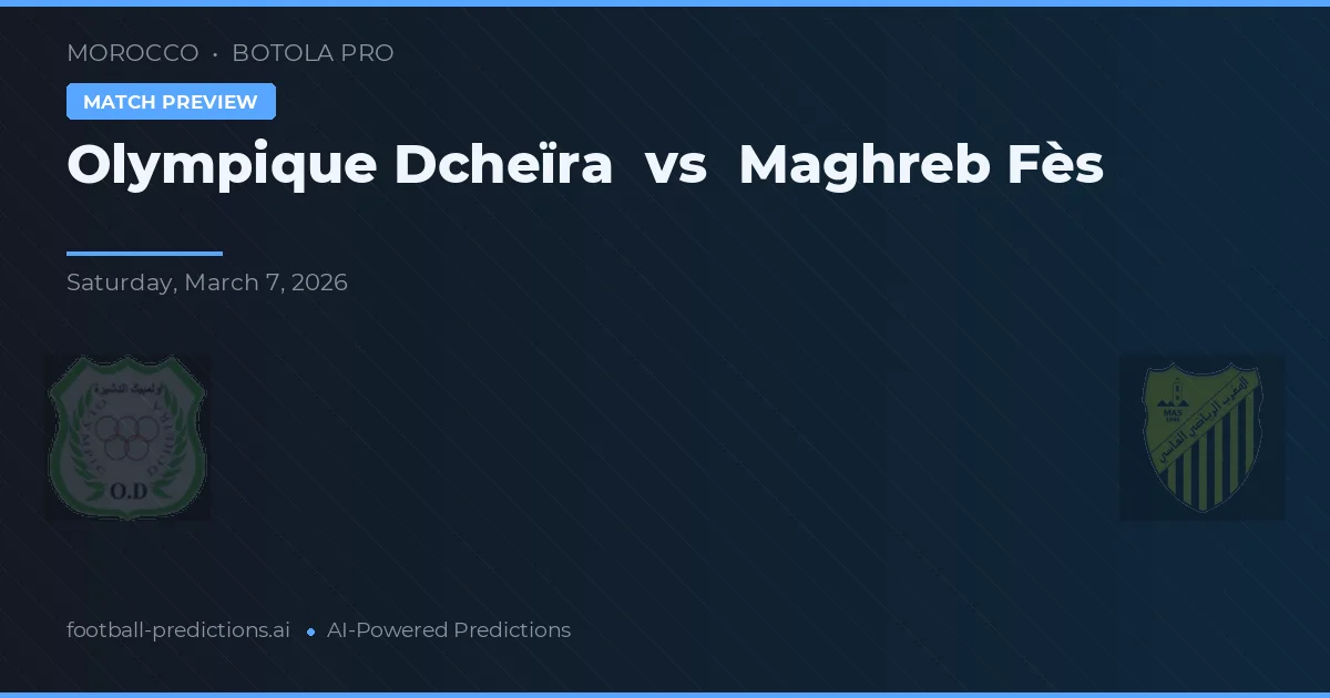 Olympique Dcheïra vs Maghreb Fès — pronóstico y previa del partido