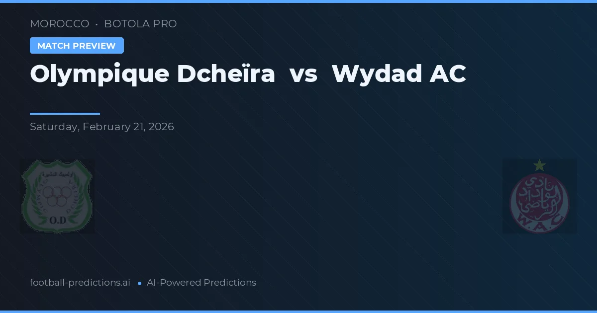 Olympique Dcheïra vs Wydad AC — pronóstico y previa del partido