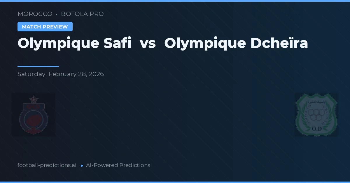 Olympique de Safi vs Olympique Dcheïra — pronóstico y previa del partido