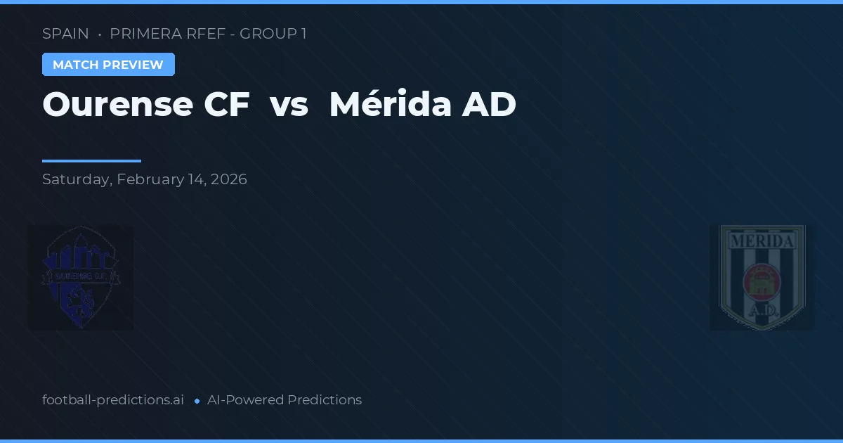 Ourense CF vs Mérida AD — pronóstico y previa del partido