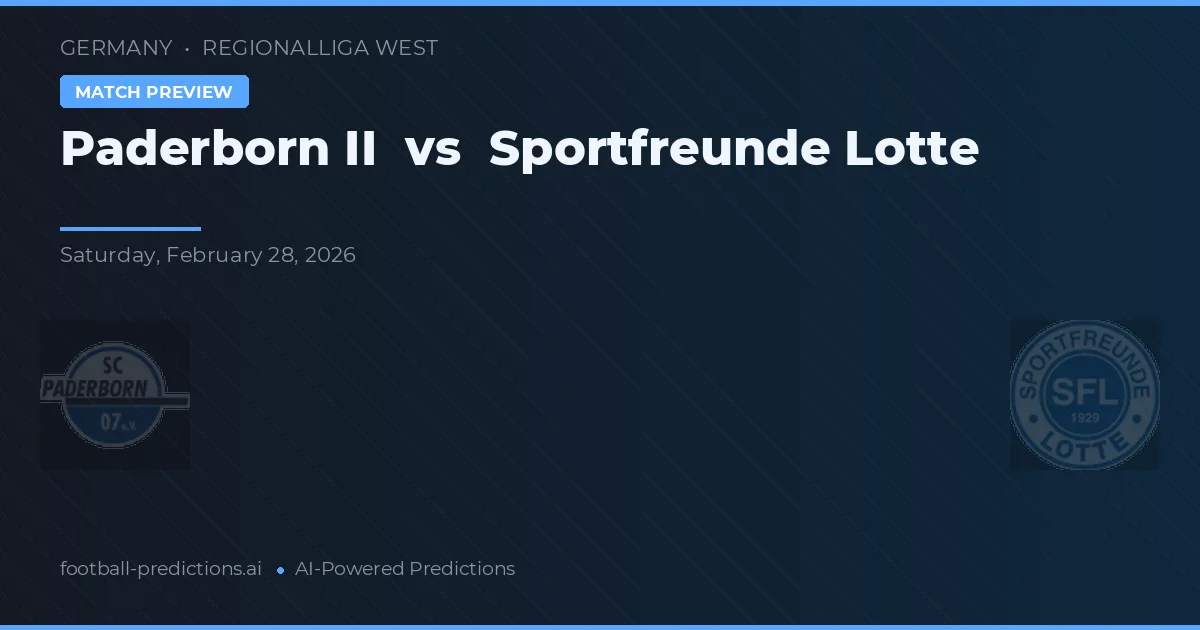 Paderborn II vs Sportfreunde Lotte — pronóstico y previa del partido