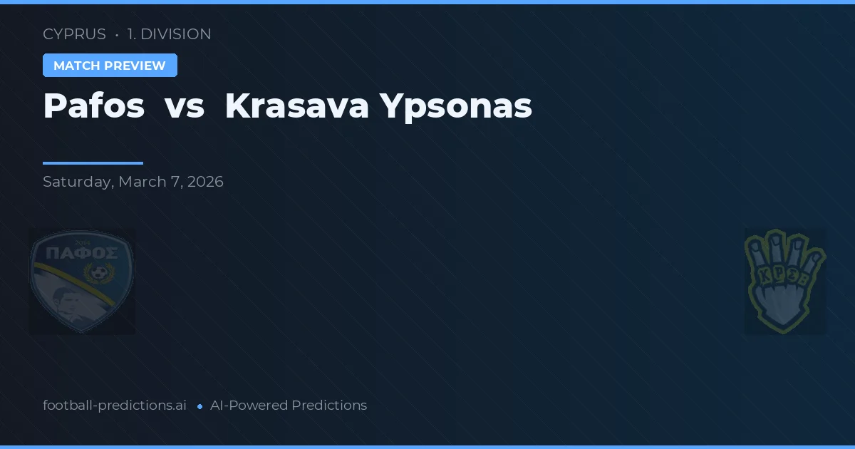 Pafos vs Krasava Ypsonas — pronóstico y previa del partido