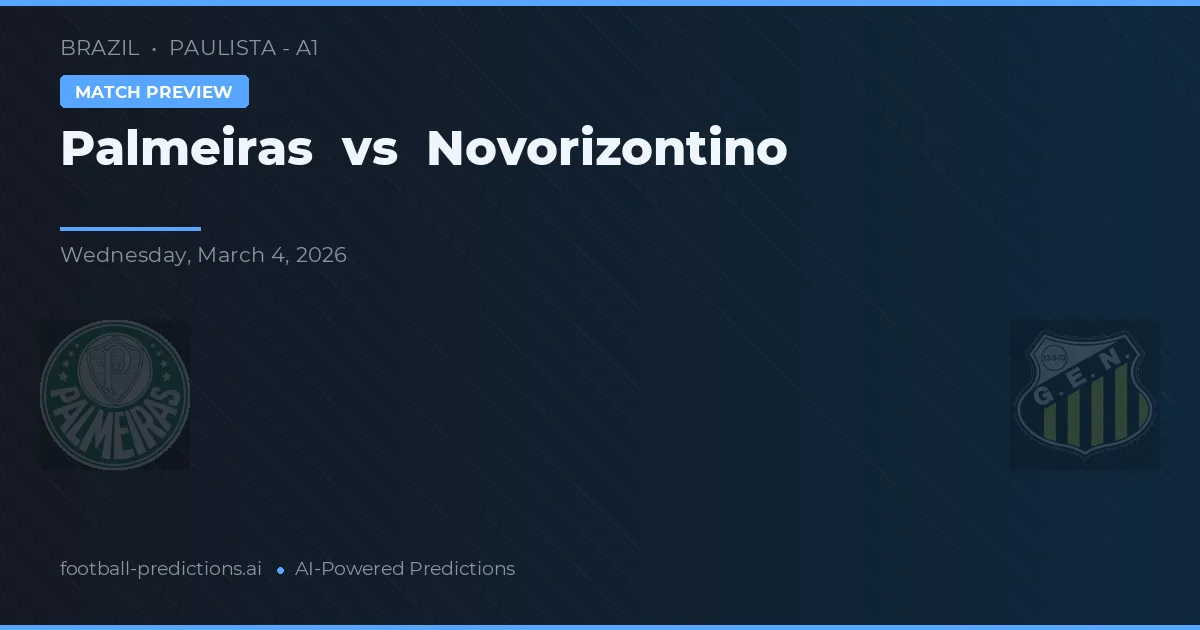 Palmeiras vs Novorizontino — pronóstico y previa del partido