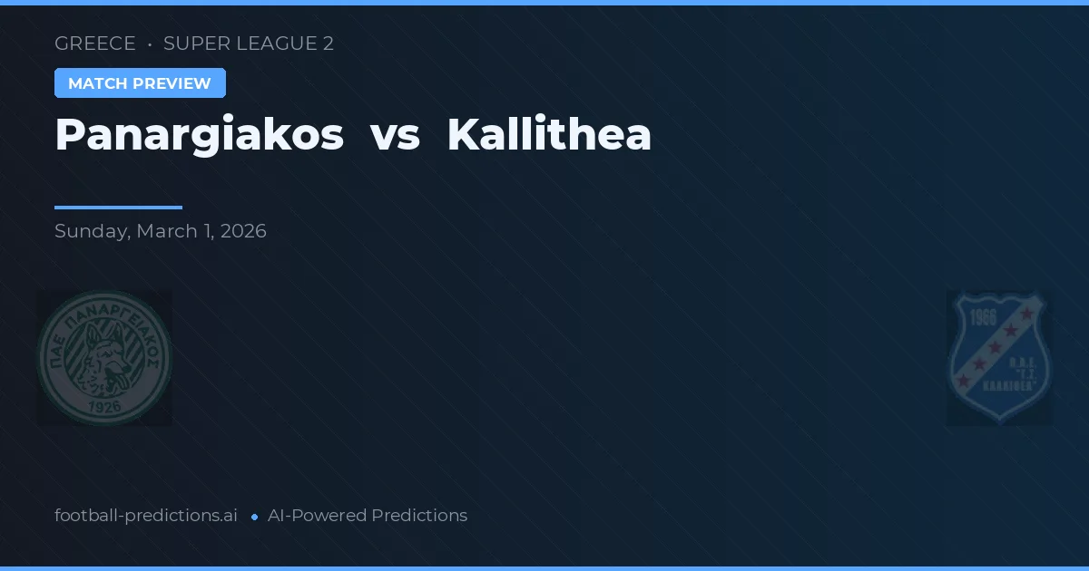 Panargiakos vs Kallithea — pronóstico y previa del partido