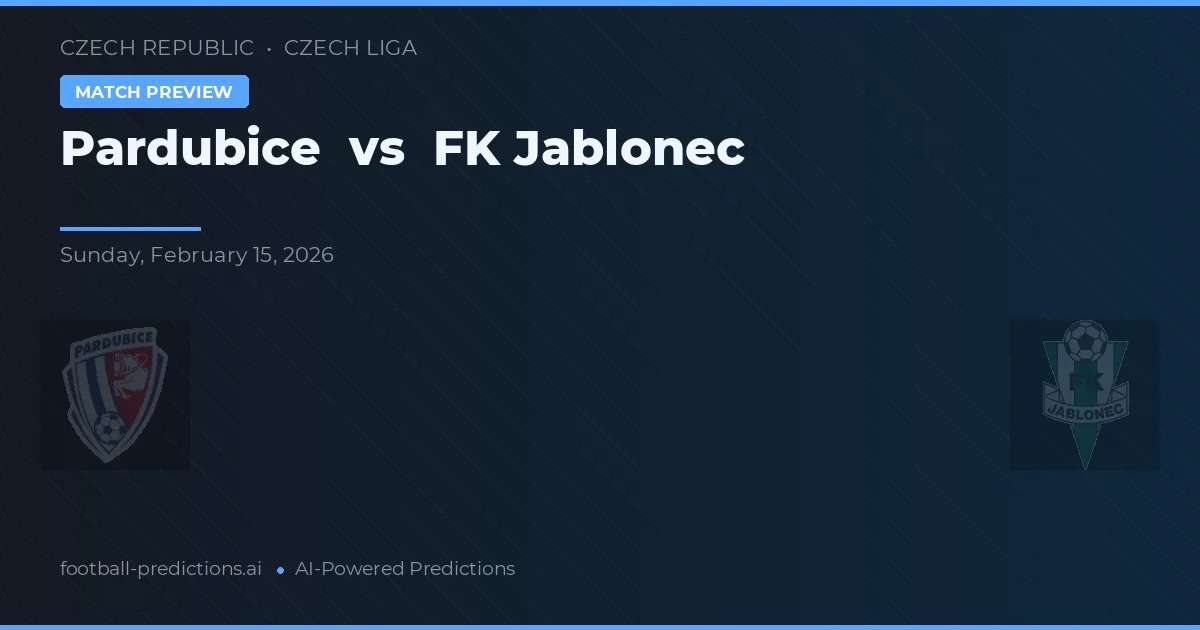 Pardubice vs FK Jablonec — pronóstico y previa del partido