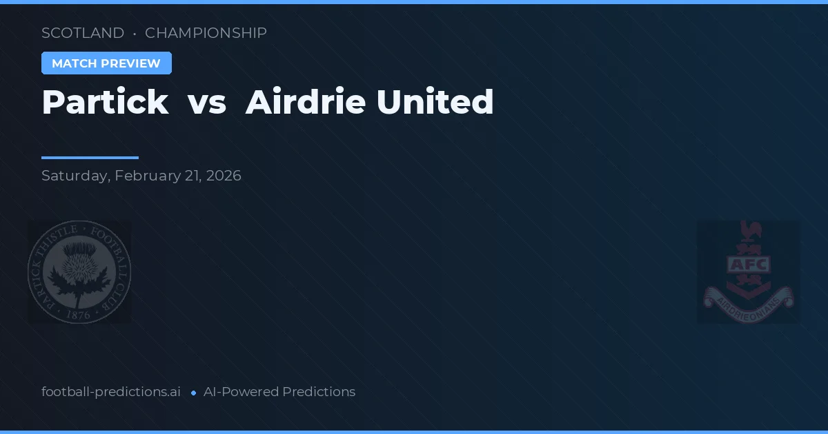 Partick vs Airdrie United — pronóstico y previa del partido