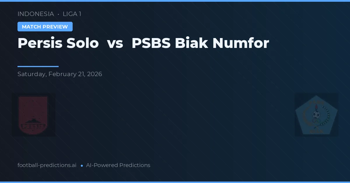 Persis Solo vs PSBS Biak Numfor — pronóstico y previa del partido