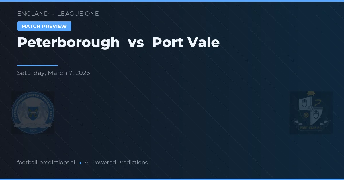 Peterborough United vs Port Vale — pronóstico y previa del partido