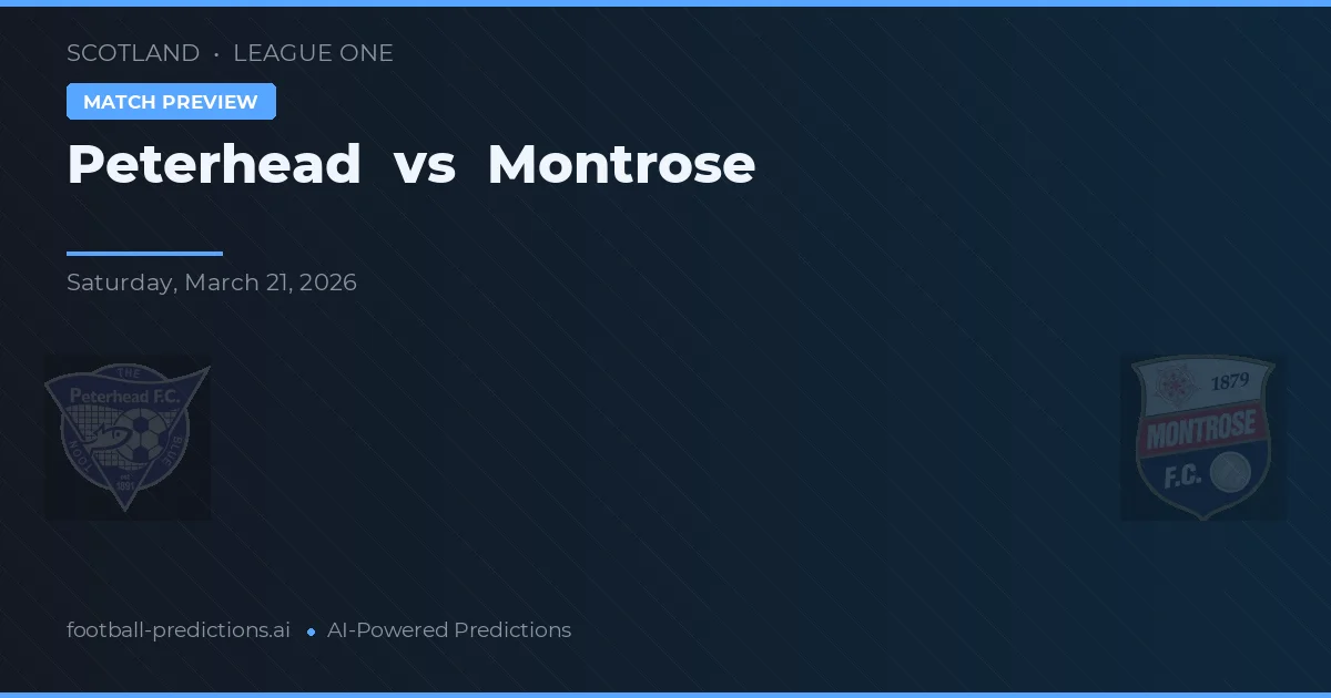 Peterhead vs Montrose — pronóstico y previa del partido
