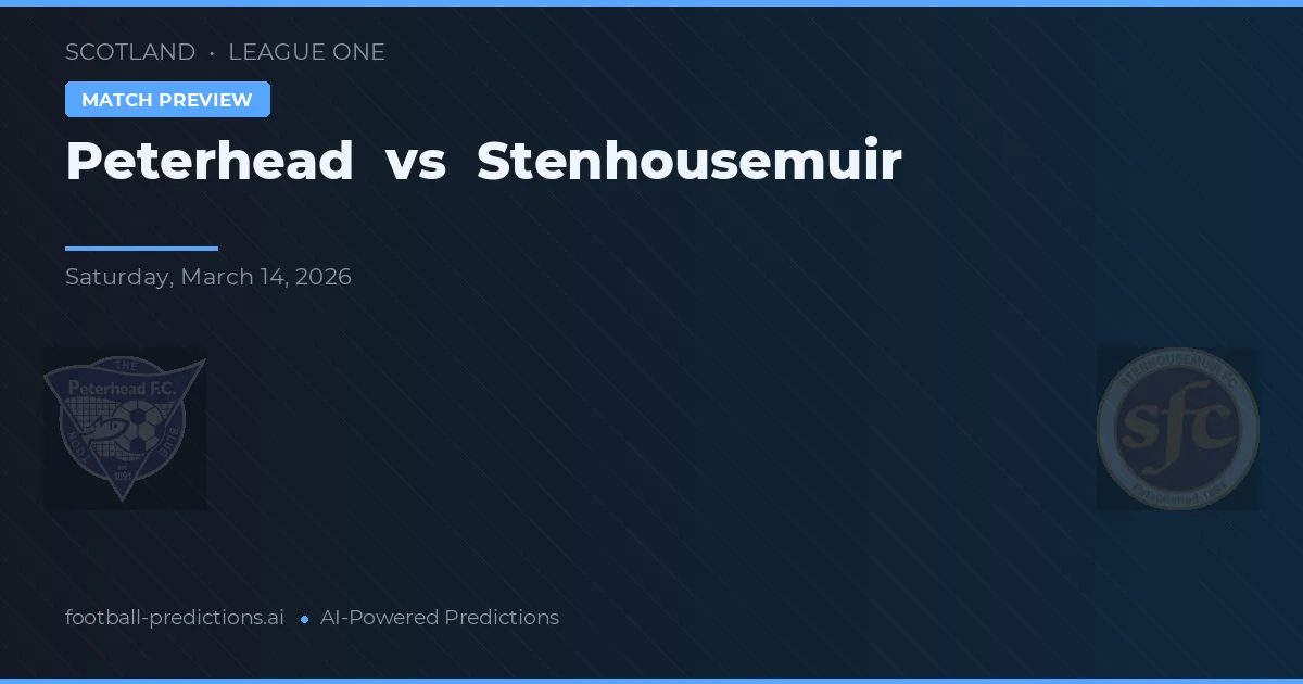 Peterhead vs Stenhousemuir — pronóstico y previa del partido
