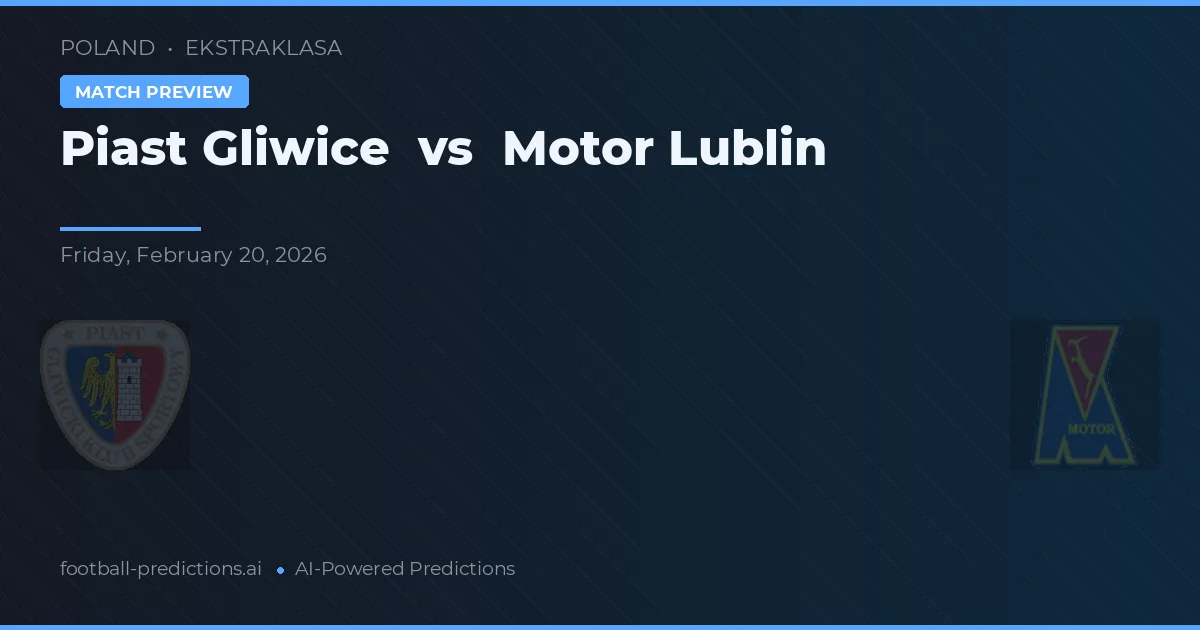 Piast Gliwice vs Motor Lublin — pronóstico y previa del partido