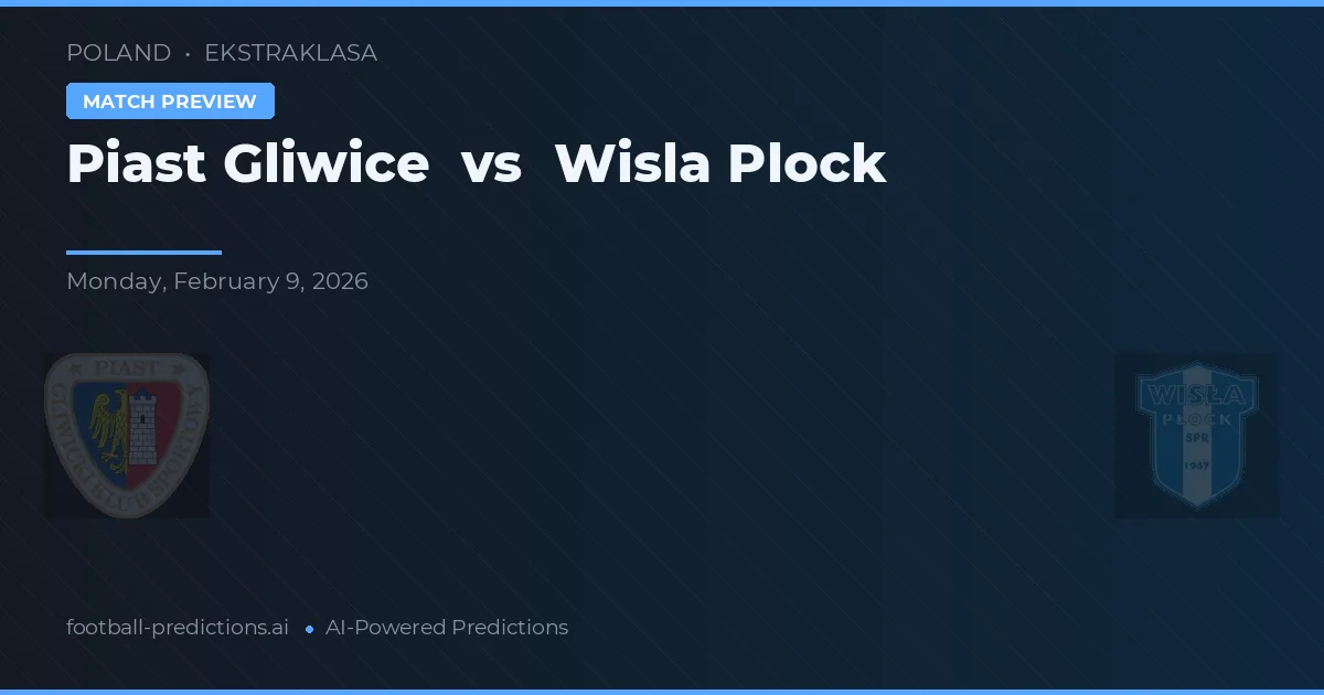 Piast Gliwice vs Wisła Płock — pronóstico y previa del partido