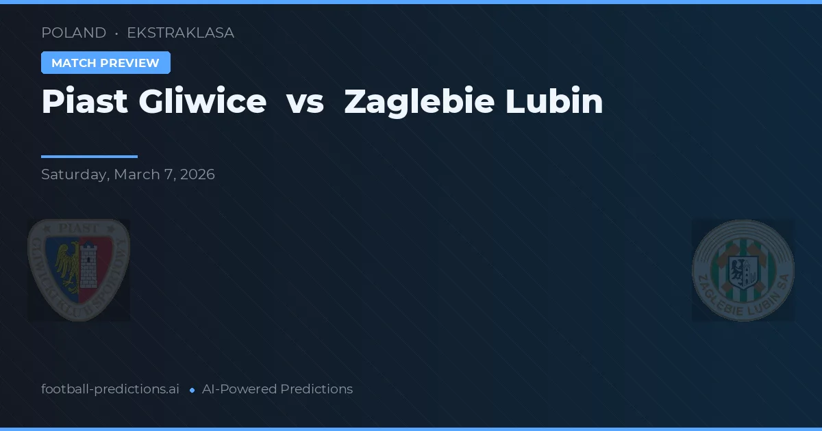 Piast Gliwice vs Zagłębie Lubin — pronóstico y previa del partido