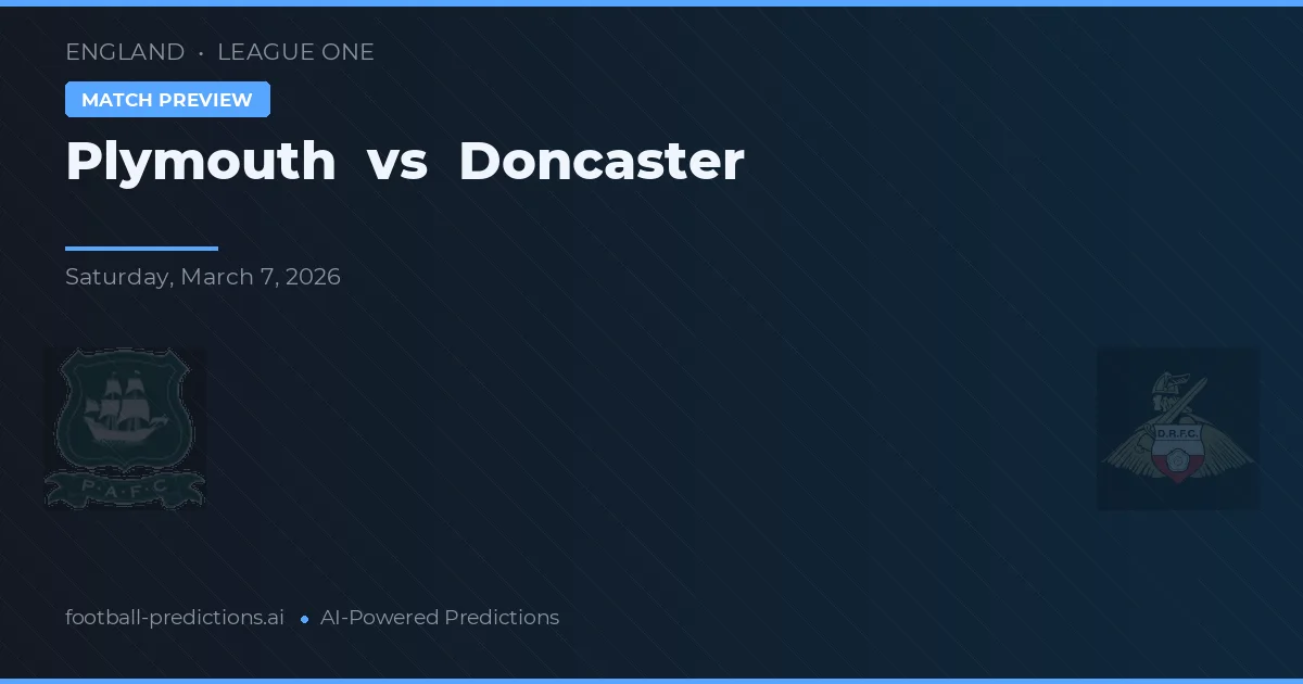 Plymouth Argyle vs Doncaster Rovers — pronóstico y previa del partido