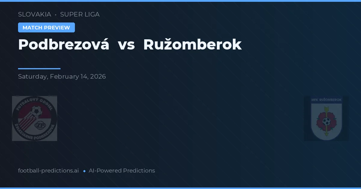 Podbrezová vs Ružomberok — pronóstico y previa del partido
