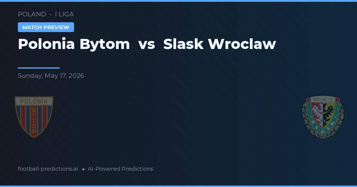 Polonia Bytom vs Śląsk Wrocław — pronóstico y previa del partido