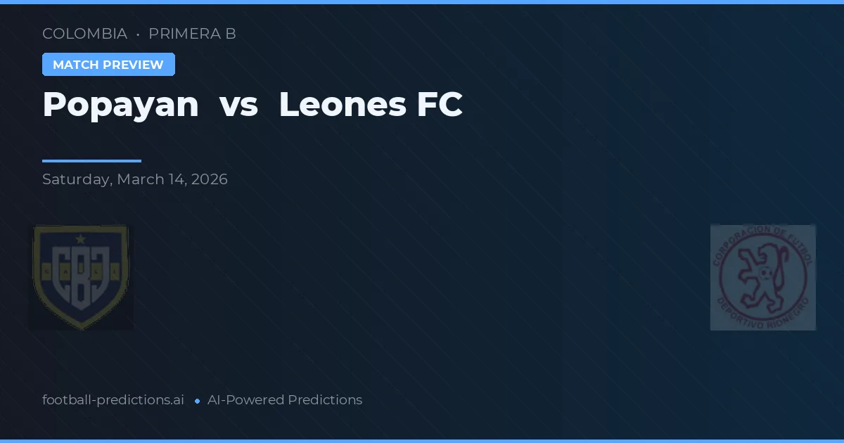Popayán vs Leones FC — pronóstico y previa del partido