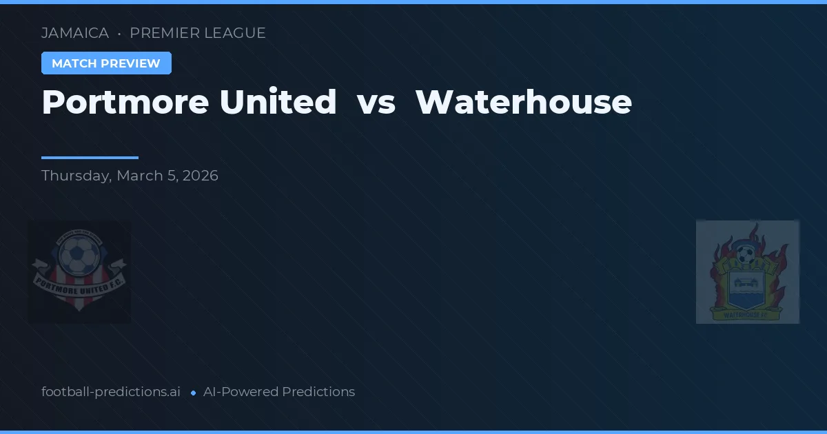 Portmore United vs Waterhouse — pronóstico y previa del partido