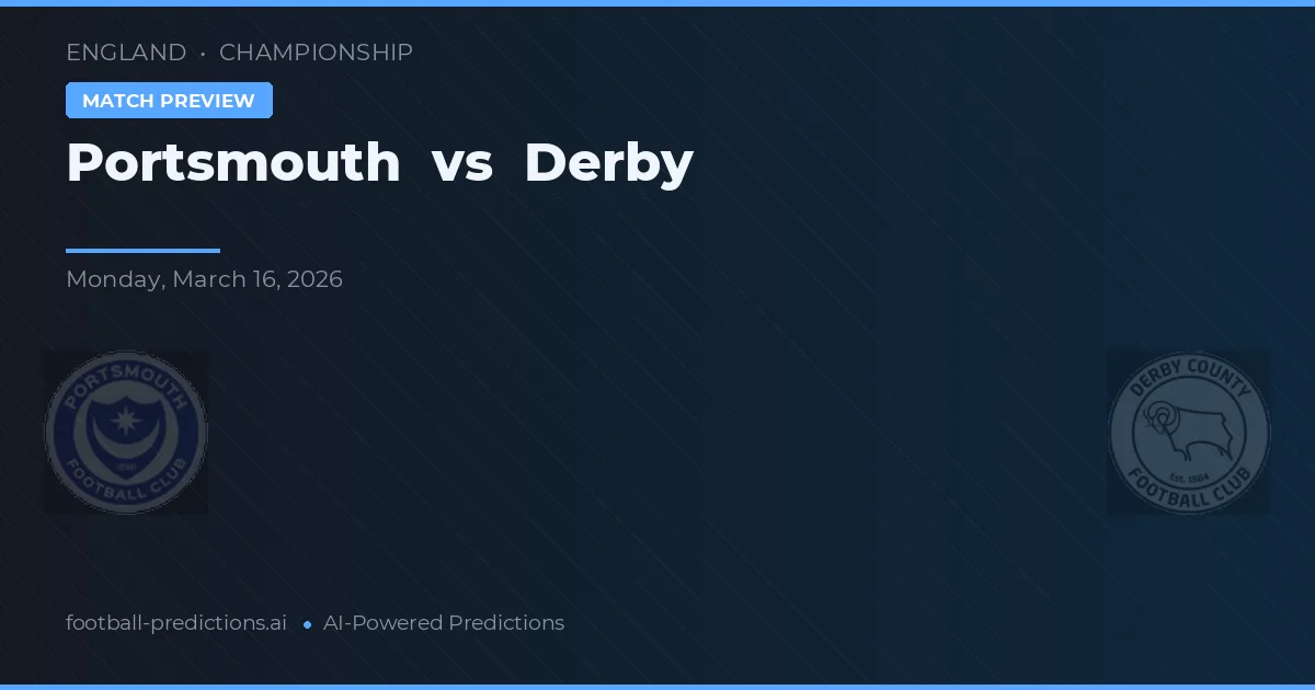Portsmouth vs Derby — pronóstico y previa del partido