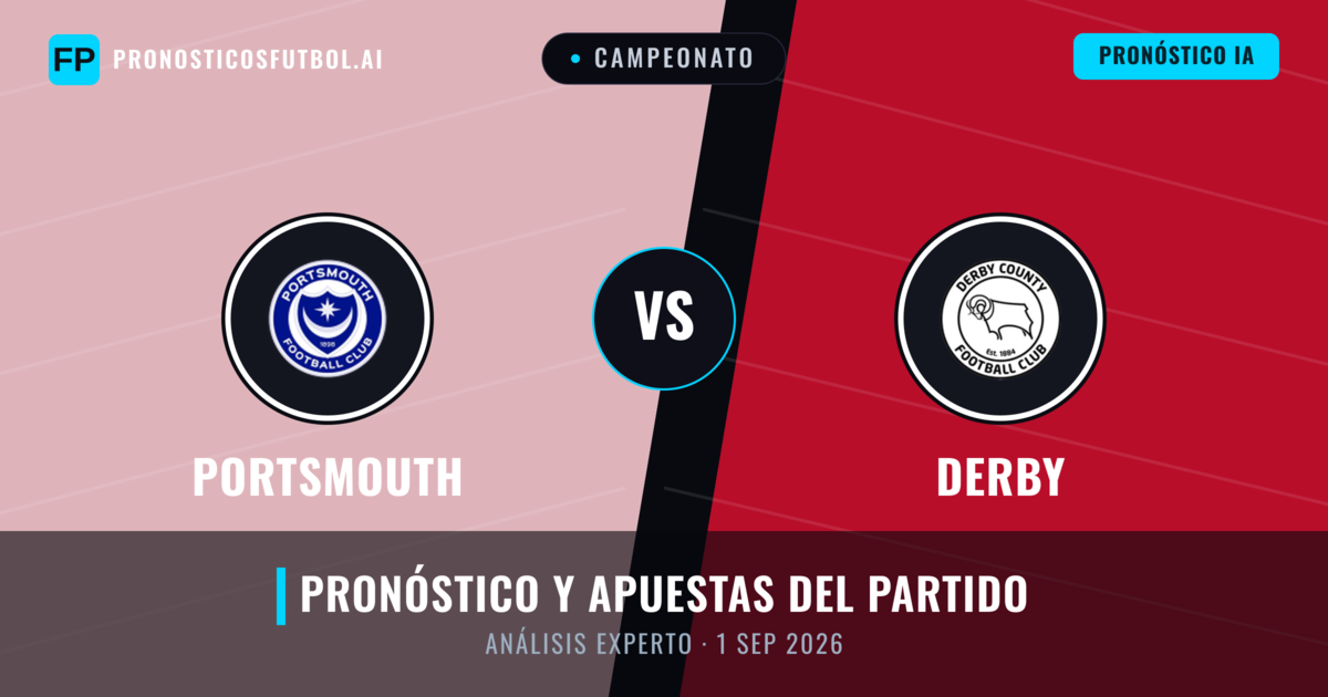 Portsmouth vs Derby — pronóstico y previa del partido