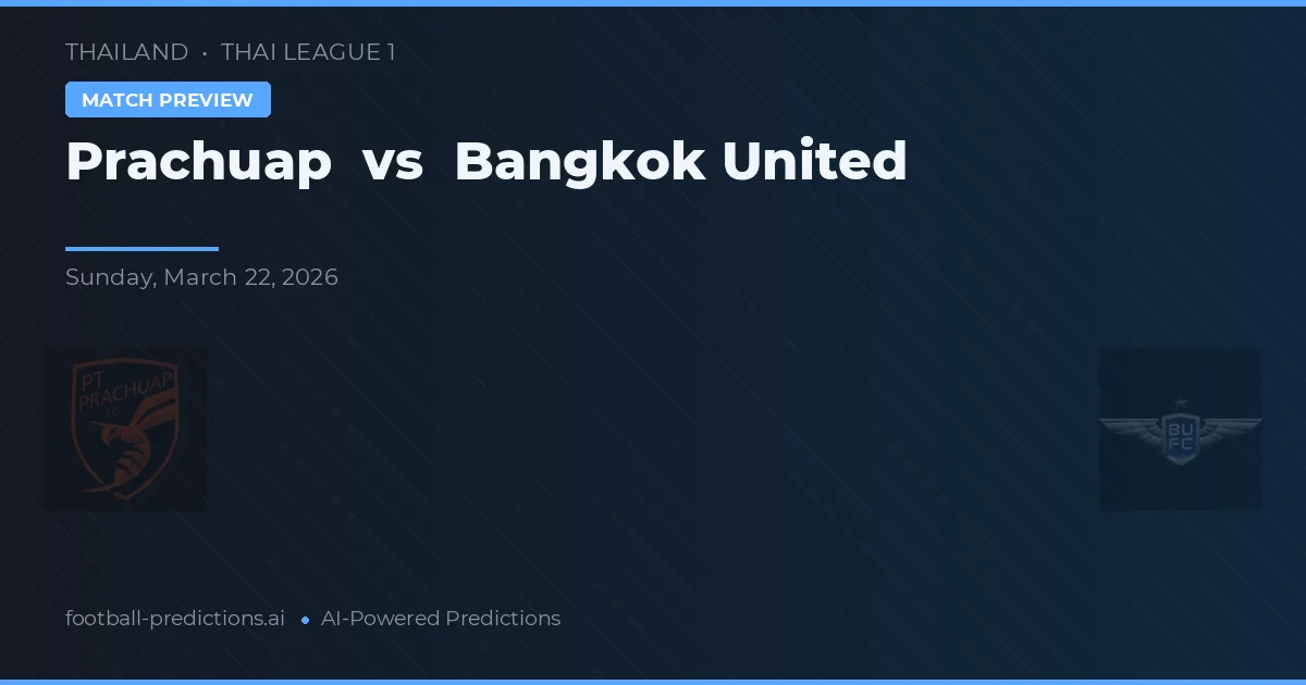 Prachuap vs Bangkok United — pronóstico y previa del partido