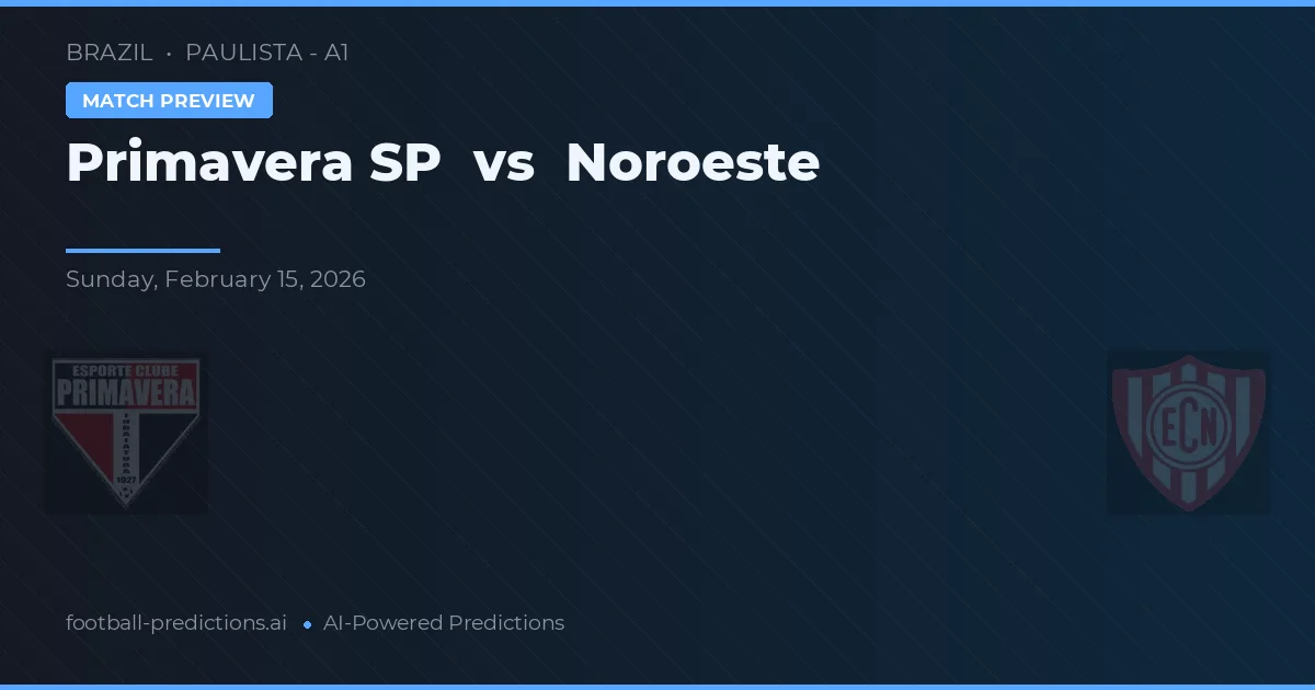 Primavera SP vs Noroeste — pronóstico y previa del partido
