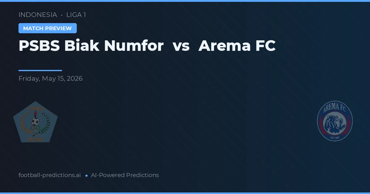 PSBS Biak Numfor vs Arema FC — pronóstico y previa del partido