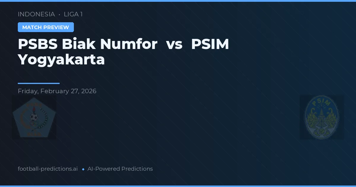 PSBS Biak Numfor vs PSIM Yogyakarta — pronóstico y previa del partido