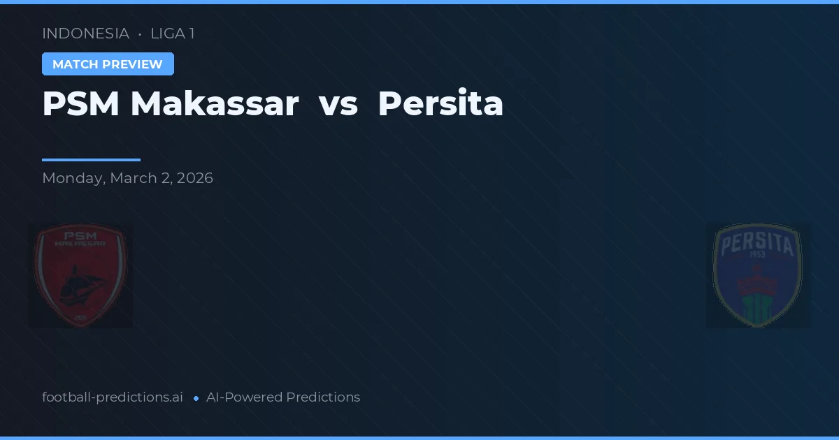 PSM Makassar vs Persita — pronóstico y previa del partido